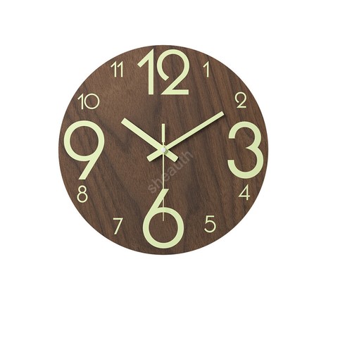 12'' Luminous Wall Clock Glow In The Dark Silent Quartz Indoor Home Modern Clock - Picture 11 of 12