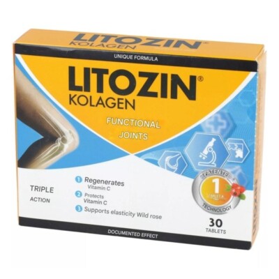 Litozin Kollagen 30 Tabletten Kollagen Wildhagebutte Vit C, gesunde flexible Gelenke
