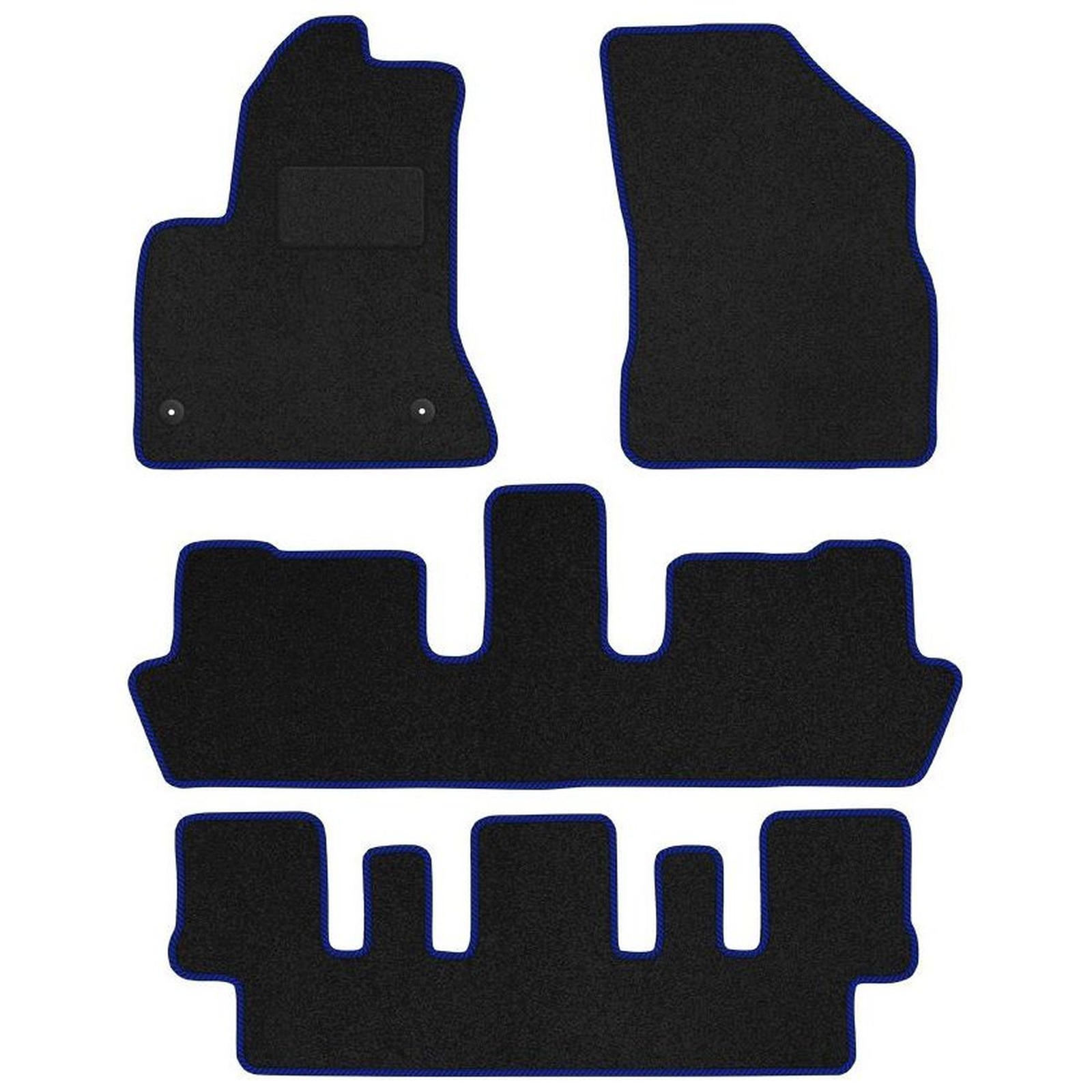 Tapis Velours STREAK Bleu Antidérapant pour Citroën C4 Grand Picasso I 2006-2013