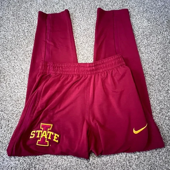 Iowa State Cyclones Nike Dri-Fit size large track Pants EUC drawstring pockets