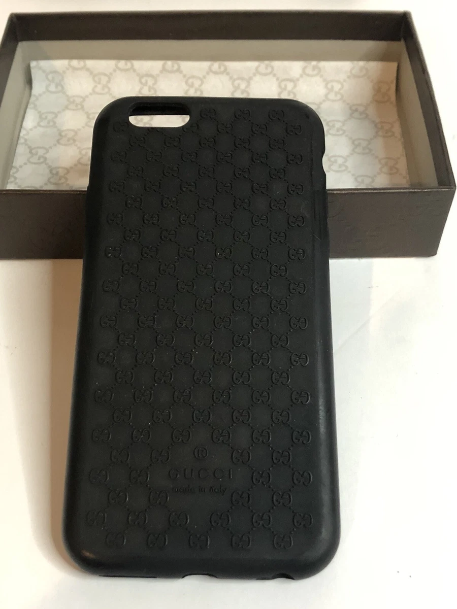 Gucci Black Micro GG Bio-plastic 6 Plus Cover/Case 399029 New in Box |