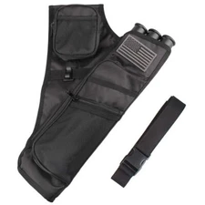 3-Tubes Hip Quiver Waist Hanged Arrow Archery Carry Bag with Pockets Adjustab...
