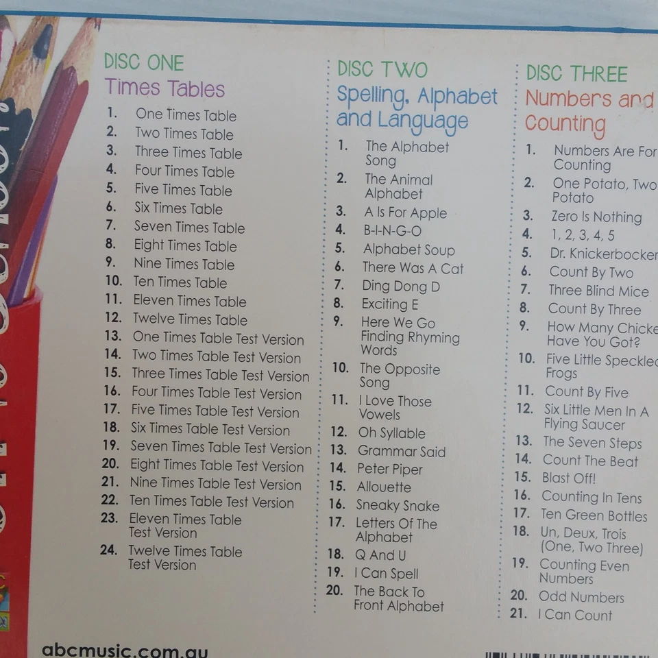 Off  To School  3 Disc Set CD  Home  Schooling Timetables Spelling - image 4 of 4
