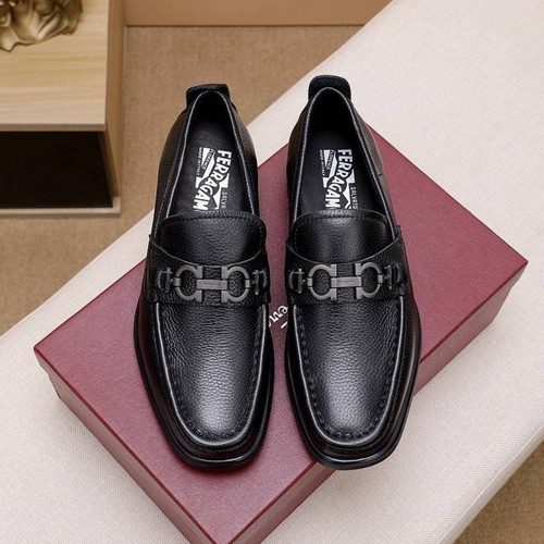 ItalianFerra gamoA+ Business Leather Shoes Thick Soled Horseneck Buckle Loafers - Picture 3 of 13