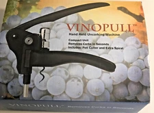 New 3pc VINOPULL Handheld Uncorking Machine Wine Bottle Opener New in Box