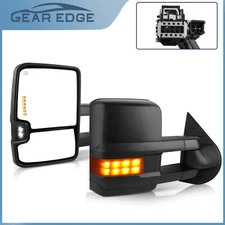 Pair Power Heated Tow Mirrors For 2007-2014 Chevy Silverado GMC Sierra Yukon XL