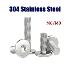 304 Stainless Steel Flat Head Allen Hex Socket Screw Bolt Ultra Thin M6/M8