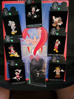 PP29015-DL-Where's Mickey Pin Event (Complete Set with Map) -8 Pin Set-Rare Find