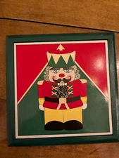 Vintage 1992 Nutcracker 7.25 x 7.25 in  Wood Trivet with Box