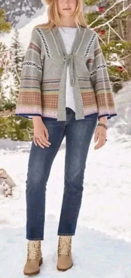 Cárdigan Suéter Sundance Para Mujer XS Cachemira Navia Kimono Suroeste Geométrico Foto 2 de 4