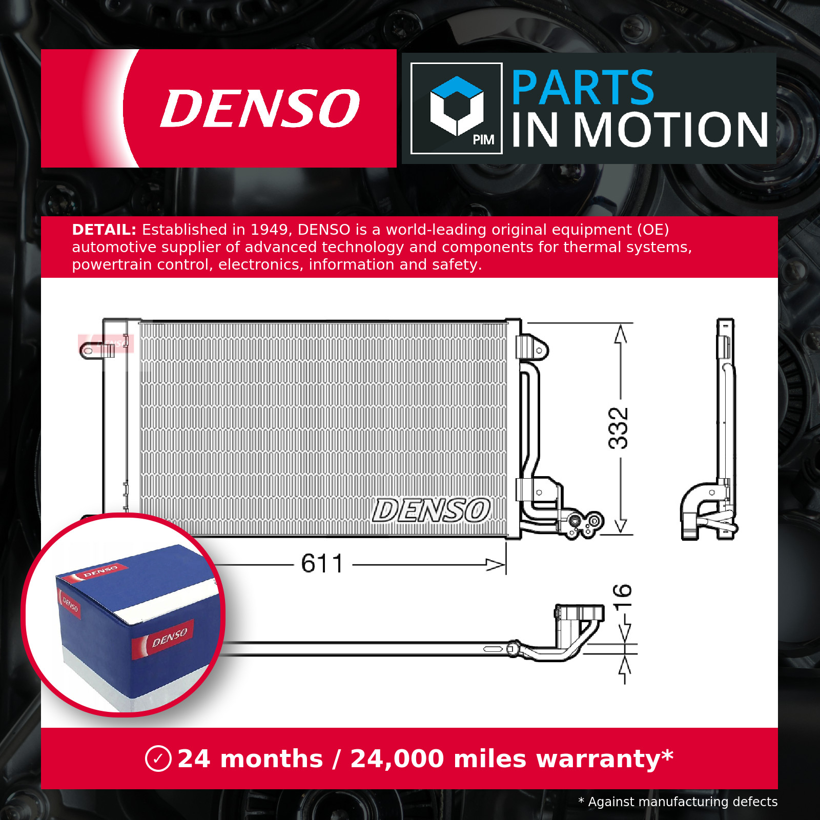 Air Con Condenser fits SEAT IBIZA 08 to 17 AC Conditioning Denso 6C0816411B New - Image 15