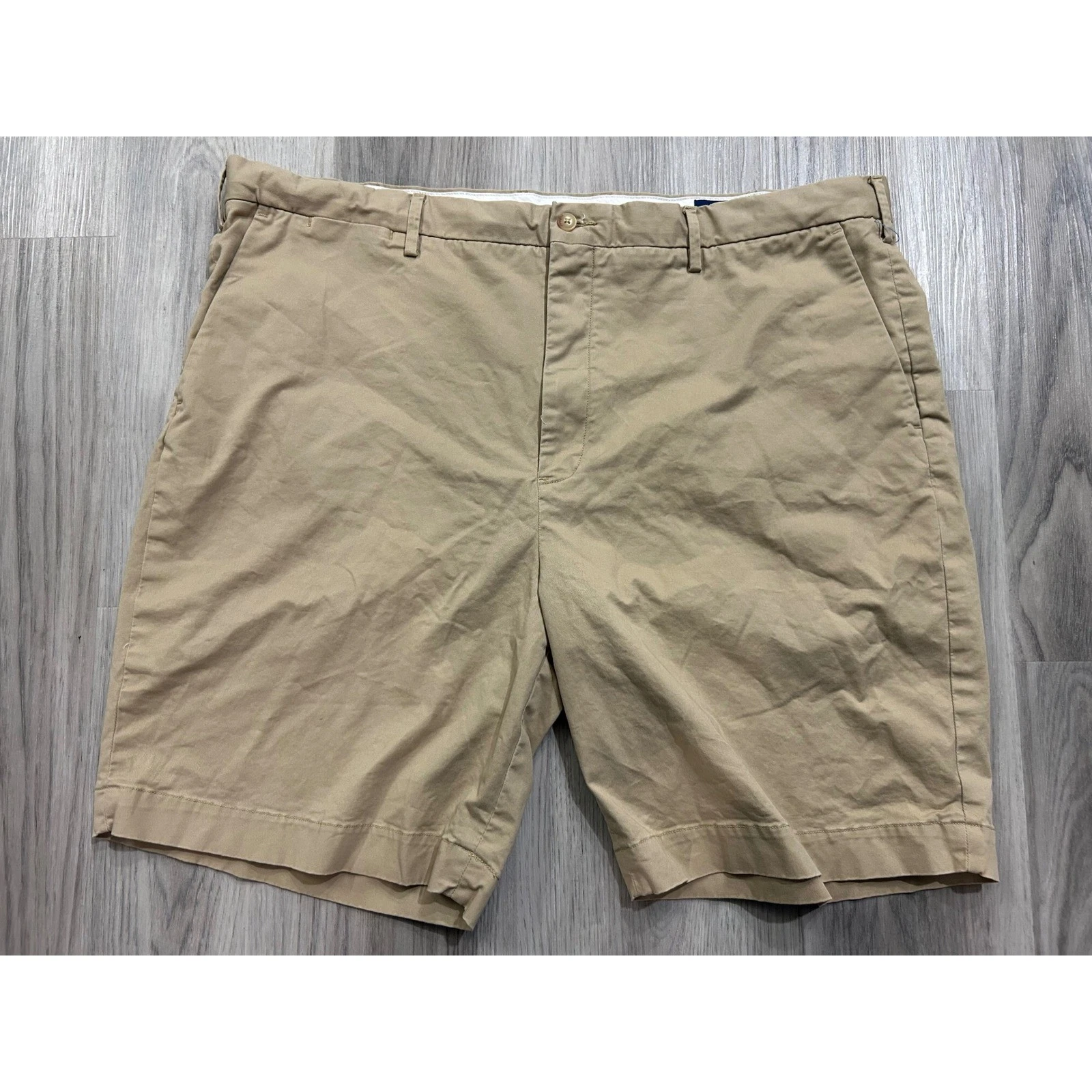 Polo Ralph Lauren Mens 42 Khaki Tan Stretch Classic Fit Chino Shorts Cotton