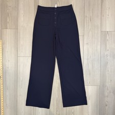 Halara High Waisted Straight Leg Button Pants Large Tall Navy Blue Pull On