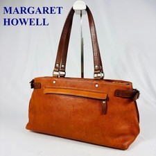 MARGARET HOWELL idea Leather Tote Shoulder Bag Bicolor Brown MH0326799