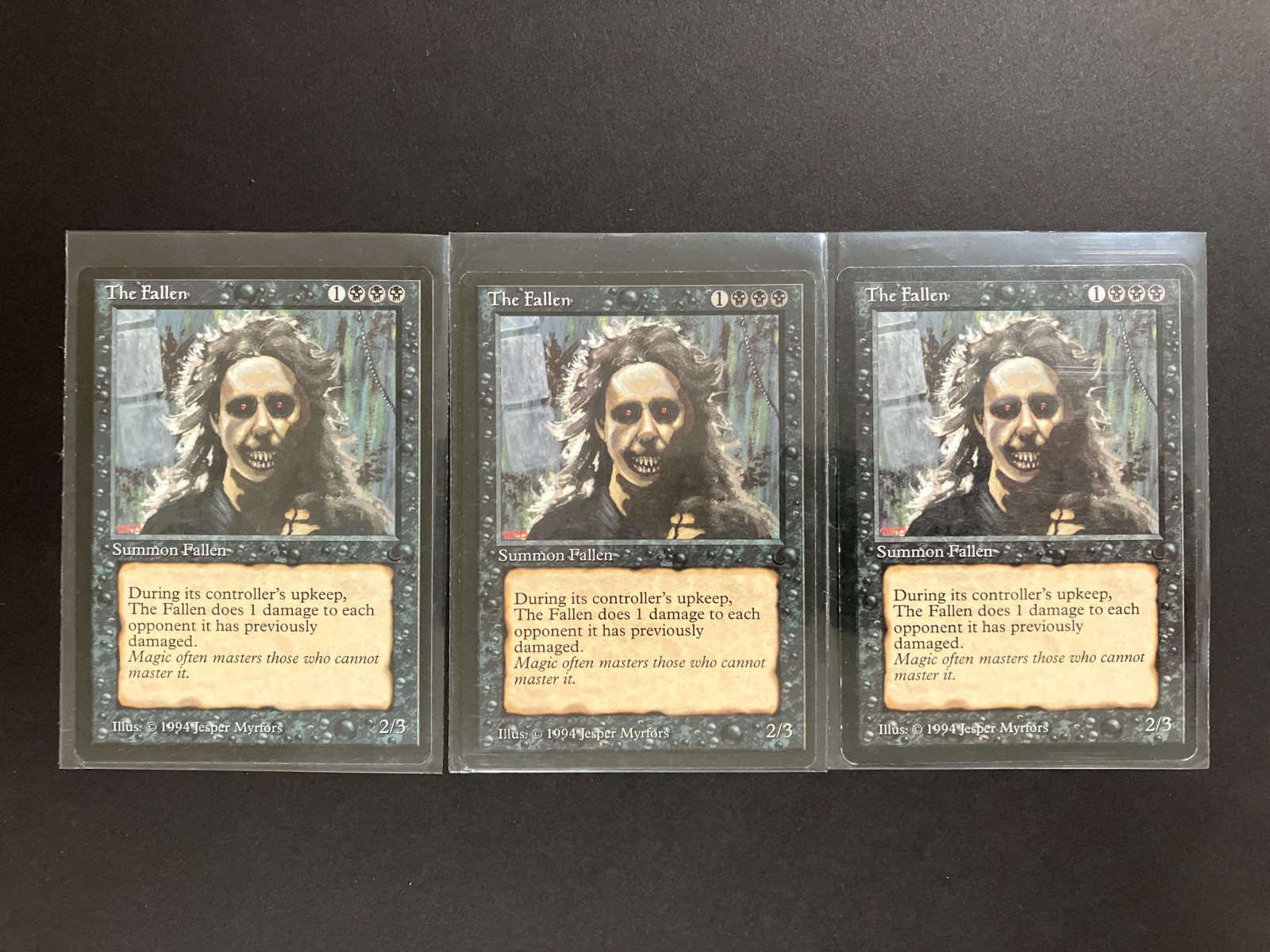 3 x THE FALLEN from The Dark Vintage MTG Magic the Gathering Black Cards