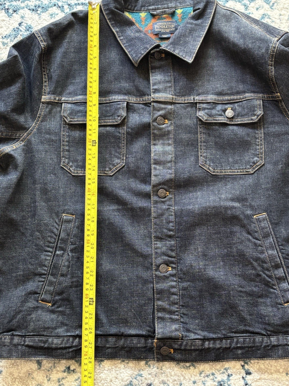 Pendleton Men’s Denim Jacket With Southwestern Az… - image 12