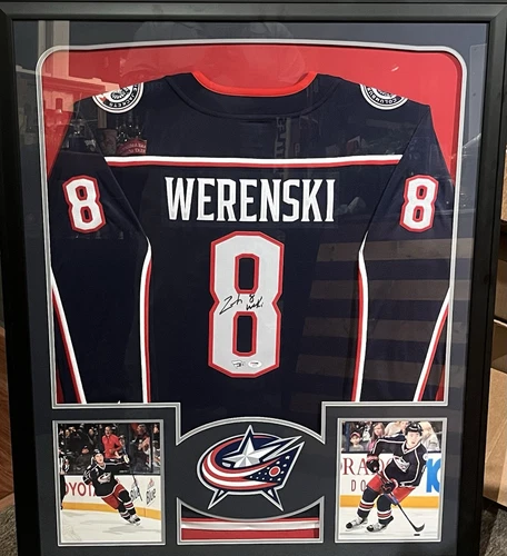 PSA/DNA COA ZACH WERENSKI Signed Autographed Columbus Blue Jackets Hockey Jersey