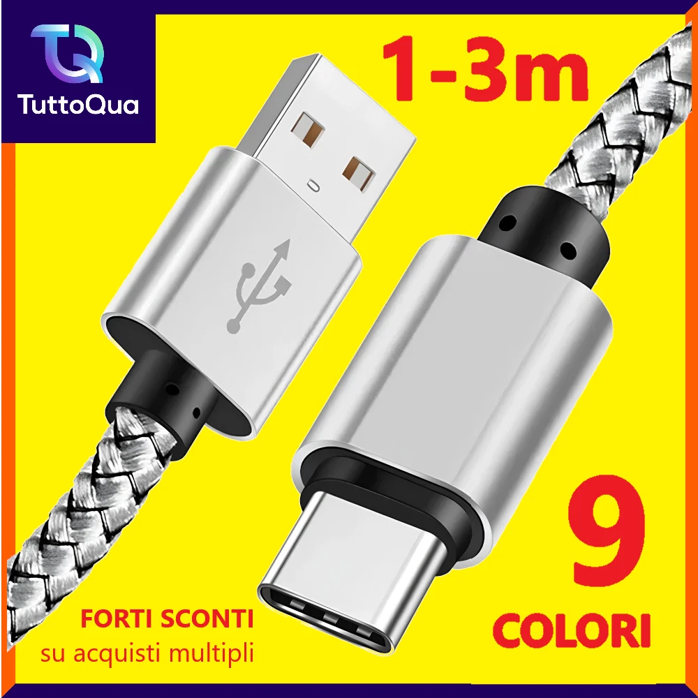 Cavo di ricarica micro USB in nylon, 2 m, con angolo di 90 | FindTheDeal