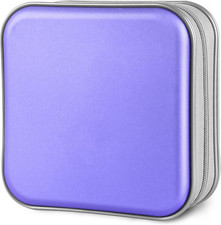 CD/DVD Cases 40 Capacity Disc Storage Binder for Car Lavender Holders Wallet