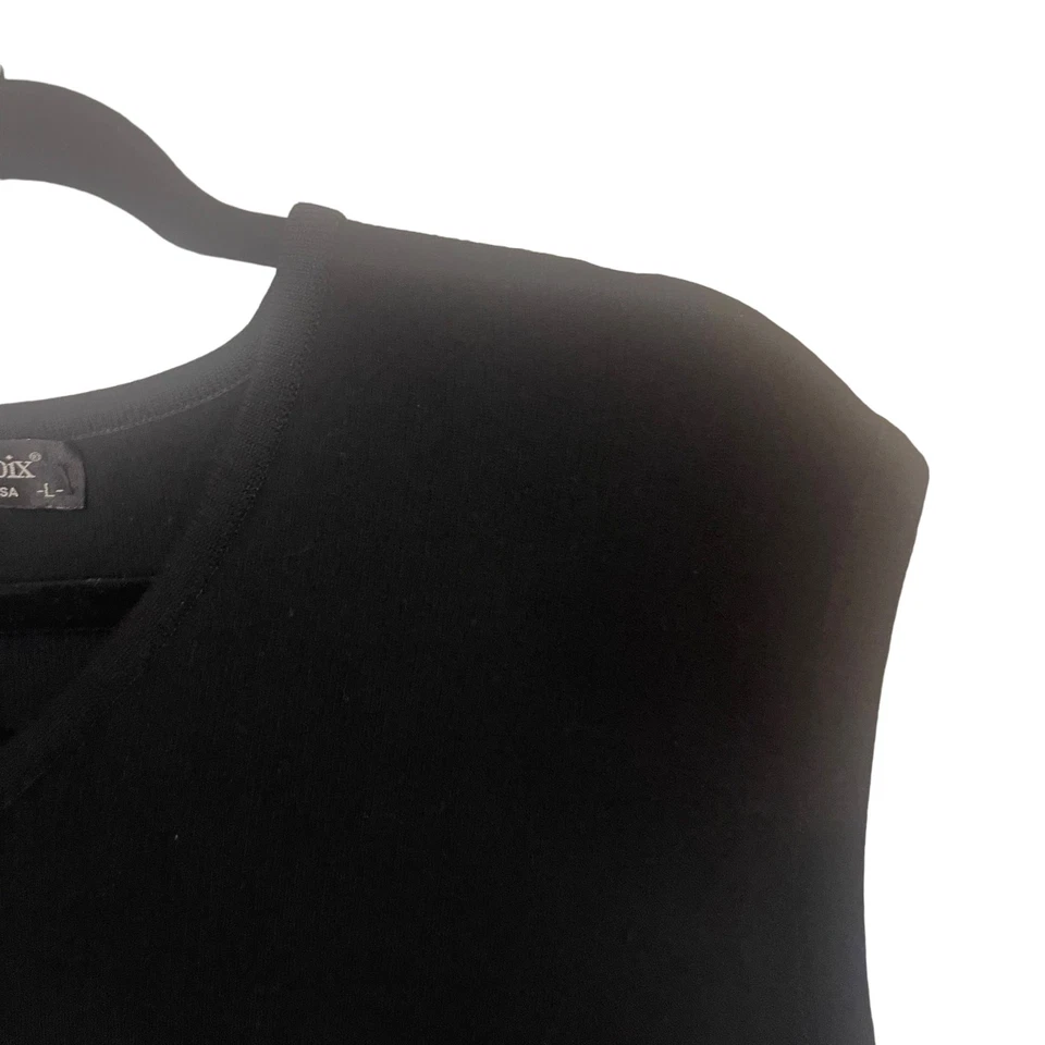 Chaleco Suéter St. Croix Para Hombre Talla Grande Hecho en EE. UU. Negro 100% Lana Foto 4 de 4