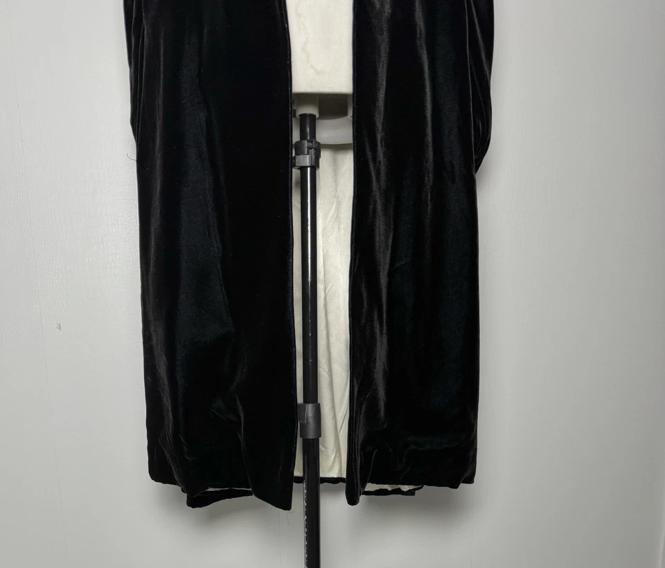 Винтажный 60-х черный бархат качели пальто воздушный шар рукав атласная подкладка Opera вечерняя куртка - Изображение 4 из 4