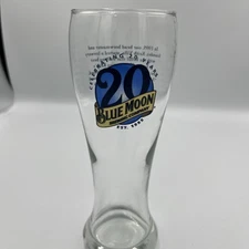 Blue Moon Beer 20th Anniversary Pilsner Glass 16 Ounce