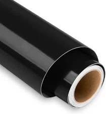 Glossy Black 12" X 6 FT Permanent Vinyl Roll for Silhouette, Window & Home Decal