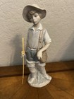 Retired Lladro #4809 Young Boy “Gone Fishing” Original Pole Spanish Porcelain