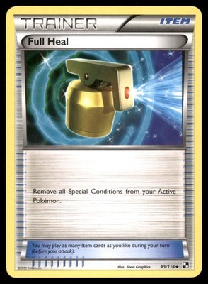 Full Heal 95/114 Black & White Regular Non Holo Pokemon Moderately Played MP