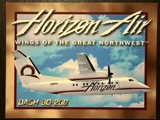 VERY RARE Horizon Air Dash 8 Q-200 - Maroon Livery - Trading Card