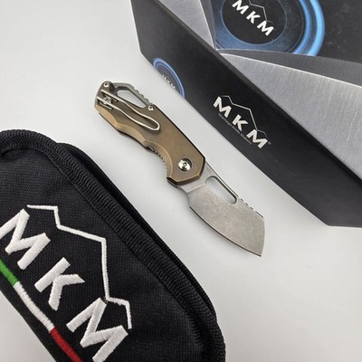 MKM Isonzo Folding Knife Bronze Titanium Stonewash 2.25'' M390 Cleaver FX03M-2TBR