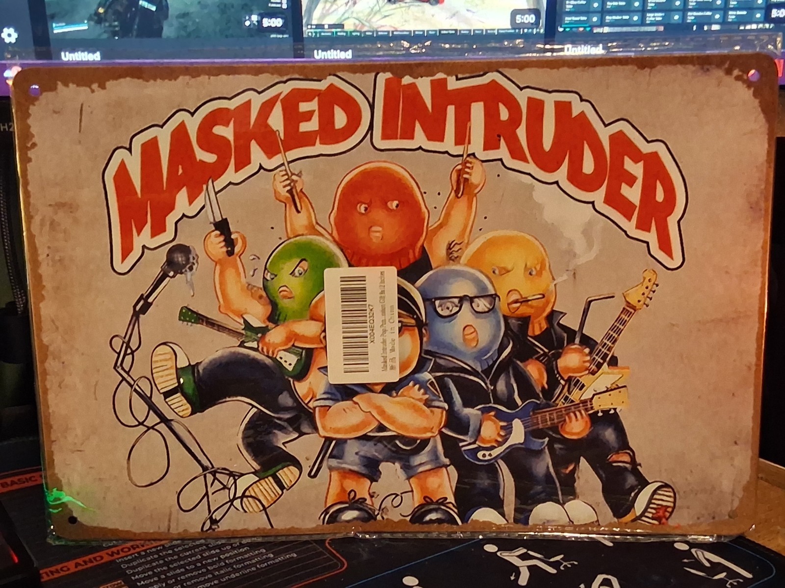 Masked Intruder Love & Other Crimes Fan Decor Tin Metal Sign 12x8 Man Cave Decor