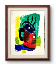 Original Art Essentials 9 14x11  Modern Expressionist Original Abstract Paper