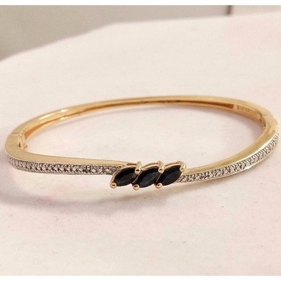 STERLINGSILBER VERMEIL 1 KARAT SAPHIR ARMREIF ARMBAND SKY