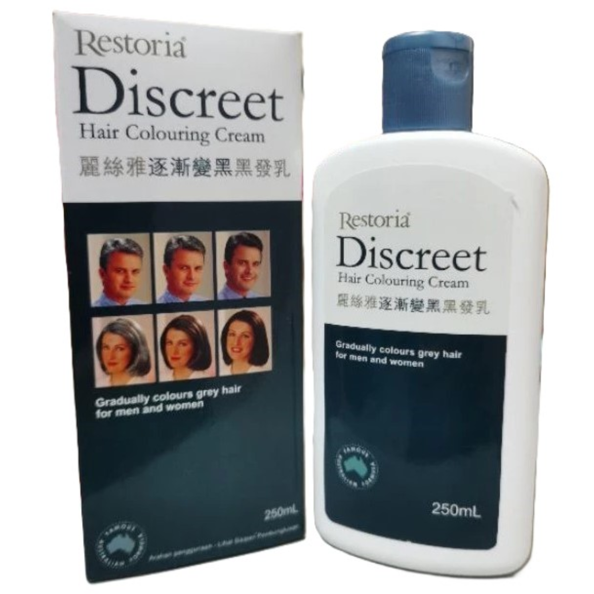 Restoria Discreet 250ml Leave-In Hair Cream Gradual Grey Blending