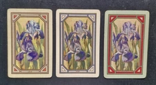 3 Vintage Playing Swap Cards US Narrow Named IRIS - Flowers Flower