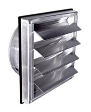 Edelstahl Überdruck Abluftgitter LG-5012 Inox DIN 125 Lamellen Lüftungsgitter