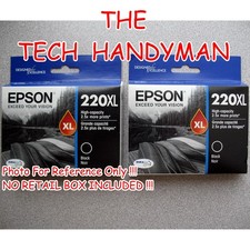 2-PACK EPSON GENUINE 220XL BLACK INK NO RETAIL BOX EXPRESSION XP-320
