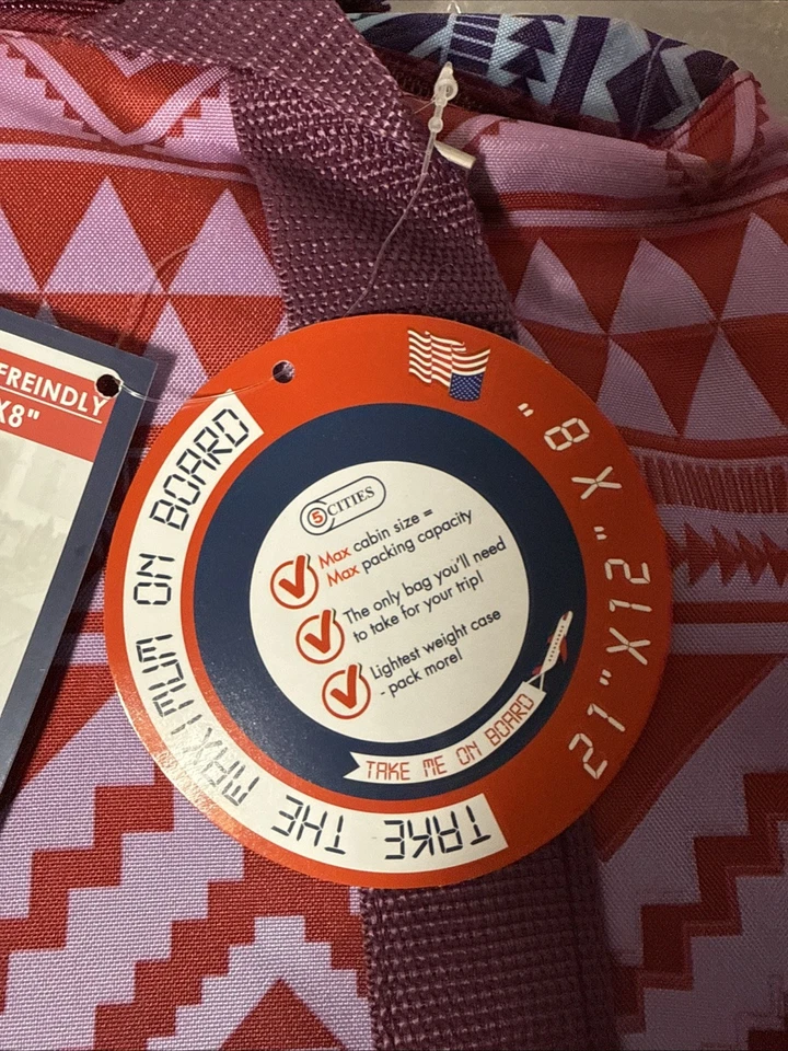 5 Cities Duffle Bag/Gym Bag. Aztec Multi-Colored  21x12x8" New J5 - Image 3 of 4