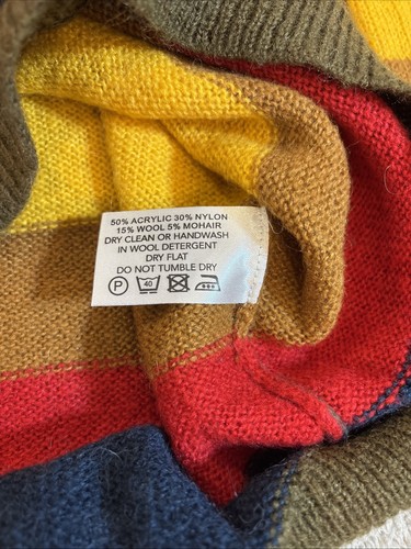 Suéter LF Markey Mujeres EE. UU. 4 Multicolor Cuello Redondo Lana Mohair Preppy Académico - Imagen 5 de 11
