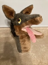 Vintage 80  s Dakin 13  Big Bad Wolf Dog Coyote Hand Puppet Plush Pre Schooler 