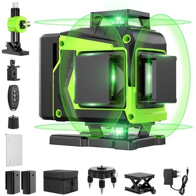 16 Line Laser Level 360 Self Leveling, 4x360°Professional 4D Green Cross Line...