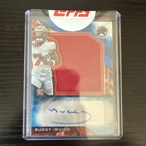 2024 Topps Resurgence Bucky Irving Rookie Patch Auto RC Jersey Blue Surge /99