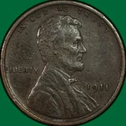 1911 Lincoln Wheat Cent Almost Uncirculated AU Coin, Scratch #39995