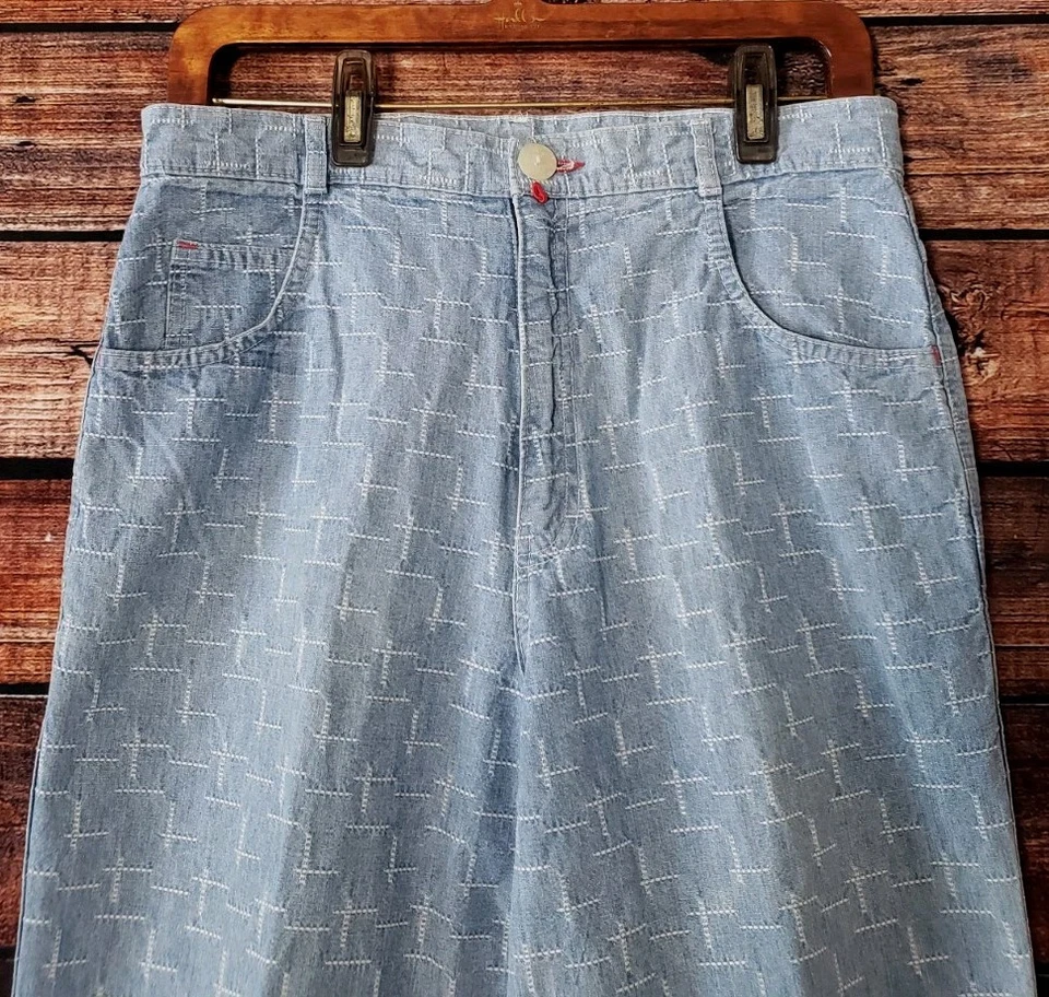 Jeans JouJou Vintage Años 80 Tiro Alto Cónico Mamá Bordado Denim Hecho en Estados Unidos Raro Foto 4 de 4