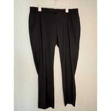 Calvin Klein Mens Black Dress Pants Stretch Flat Front Trousers 38W x 30L