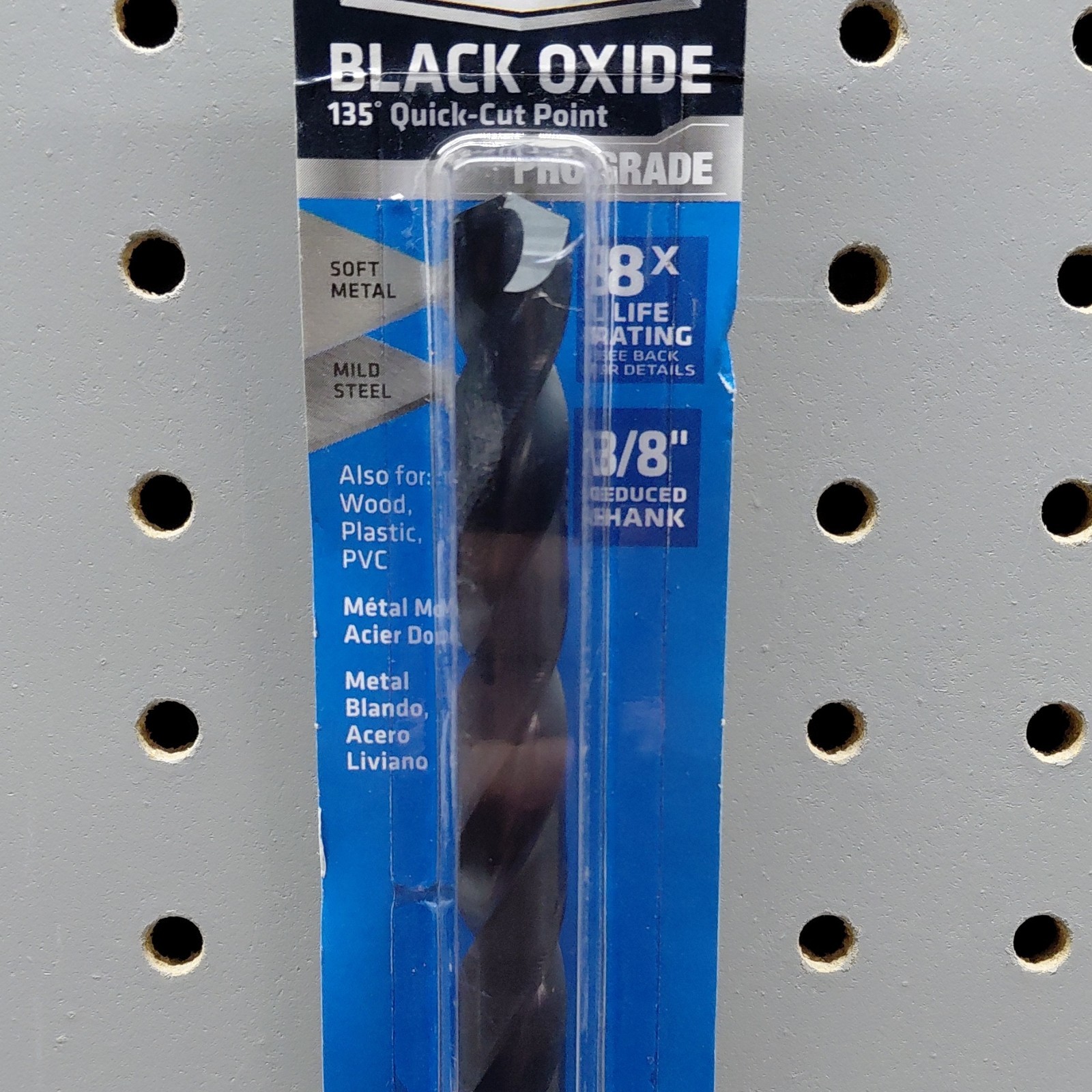 CENTURY 24731 Black Oxide Steel Drill Bit 3/8 in Cutting Wood Plastic Soft Metal