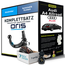 Für AUDI A4 Allroad Typ 8K,B8 Anhängerkupplung abnehmbar +eSatz 7pol 09- NEU ABE