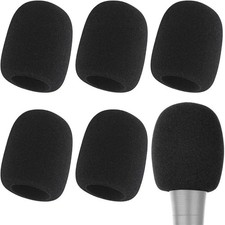 6x Microphone Handheld Grill Windscreen Filter Sponge Foam Mic Cover Black