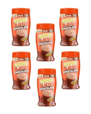 6 Pack Chocolisto Instant Chocolate Powder Drink Mix 10.5 oz Jars  Nutrient-Rich